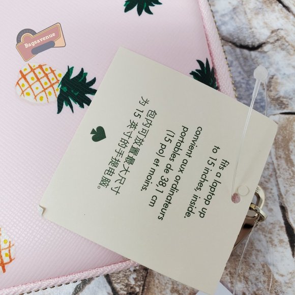 #bagsavenue fast ship Staci Dancing Cherries Laptop Sleeve Case Pink Kate Spade - Picture 6 of 6